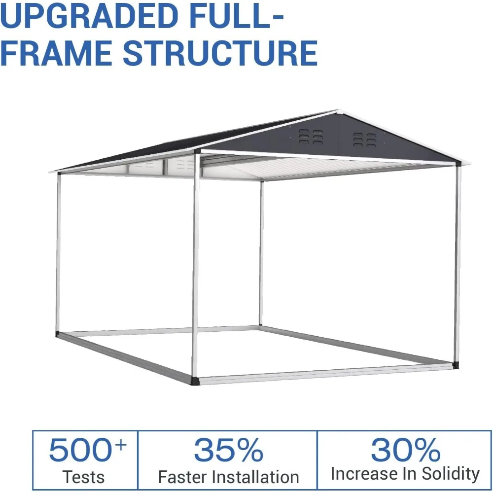 8 x 12 FT Outdoor Storage Shed, Metal Garden Shed with Updated Frame Structure, Tool Sheds for Backyard Garden Patio Lawn Black 4