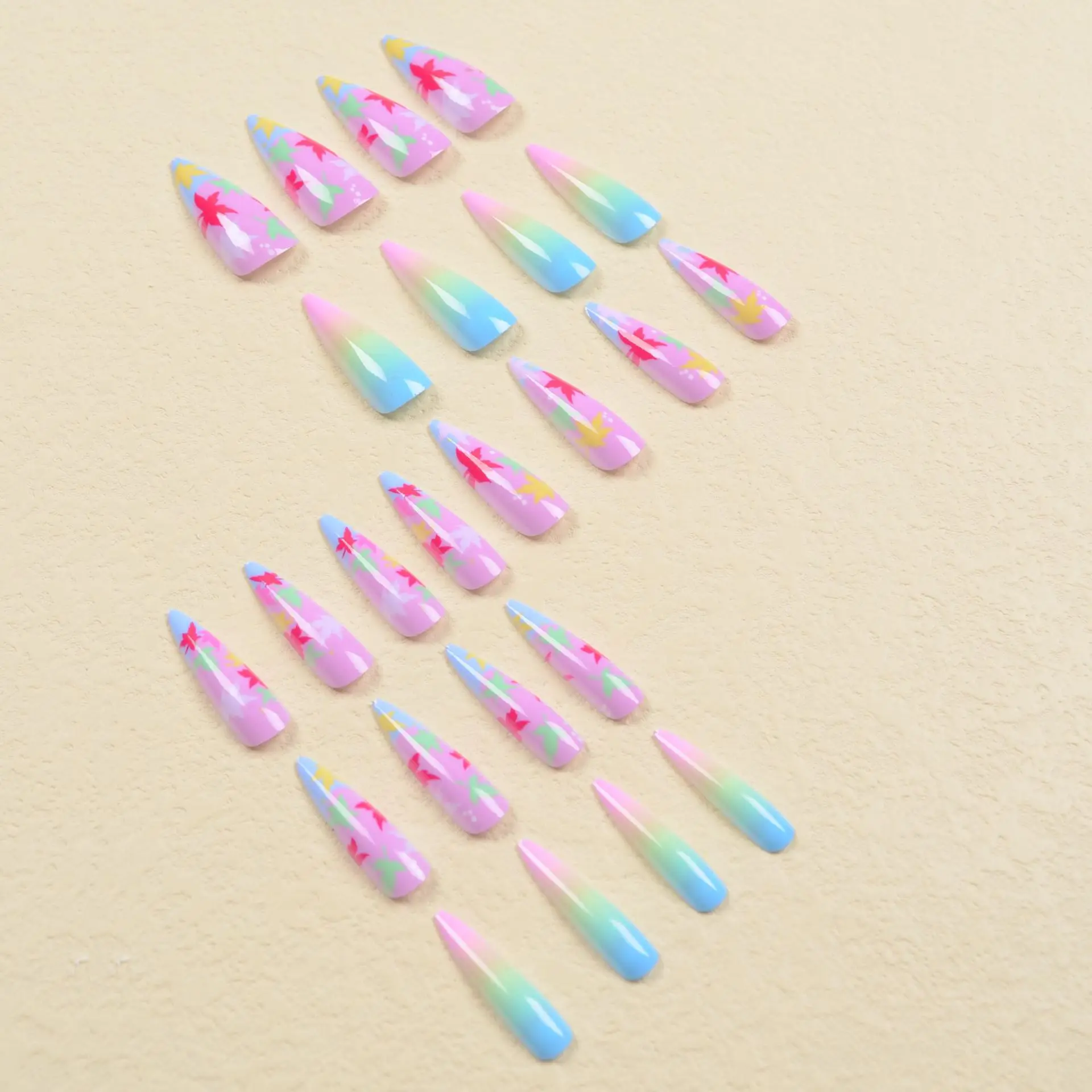 24 teile/satz lange mittelkurze künstliche Nägel für Frauen Mädchen niedlichen Bogen Blumen Dekoration Französisch Tipps Faux Ongles drücken auf falschen Nagel – Detail 25