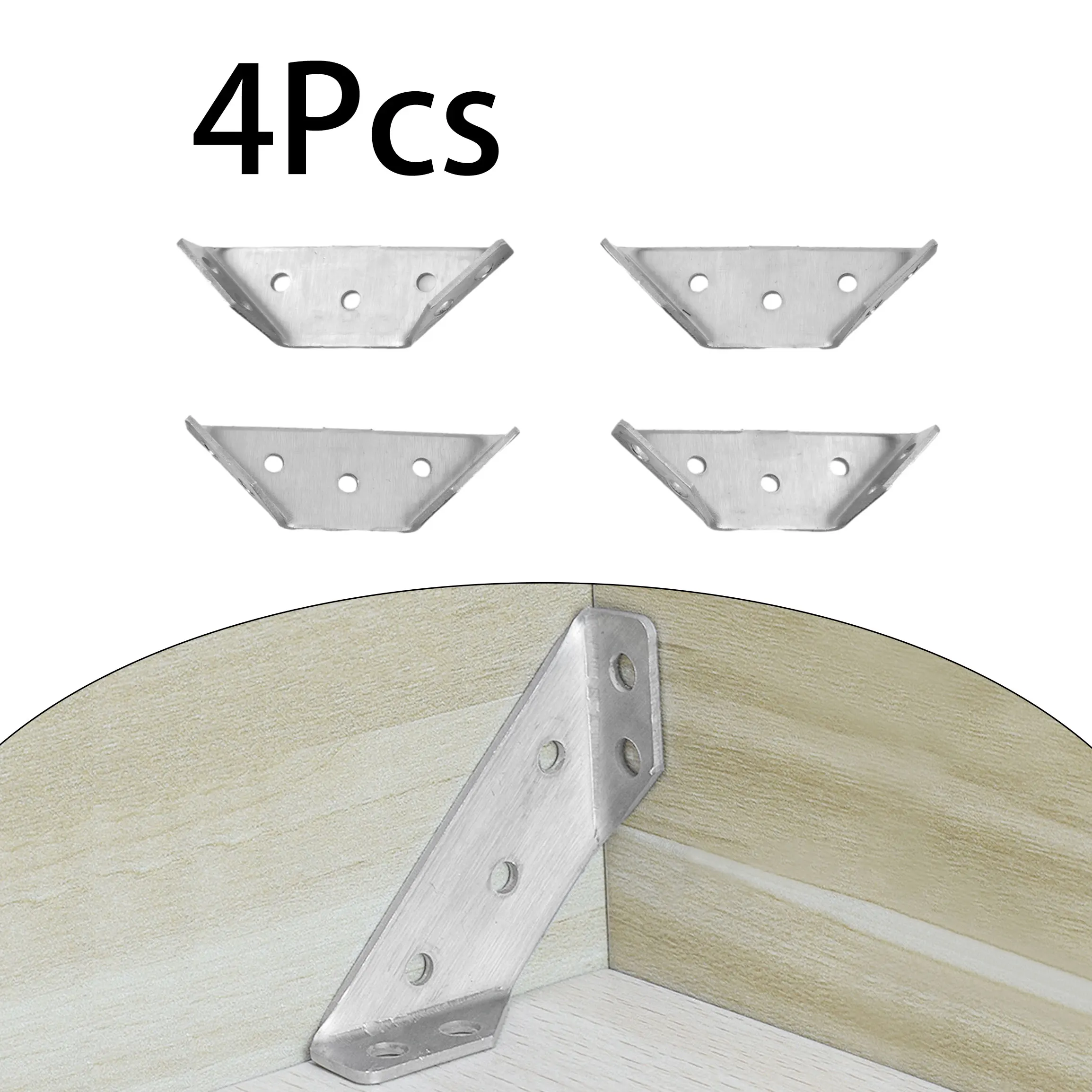 4PCS Stainless Steel Angle Corner Brackets Fastener Protector Right Angle Corner Stand Support Furniture Hardware Parts