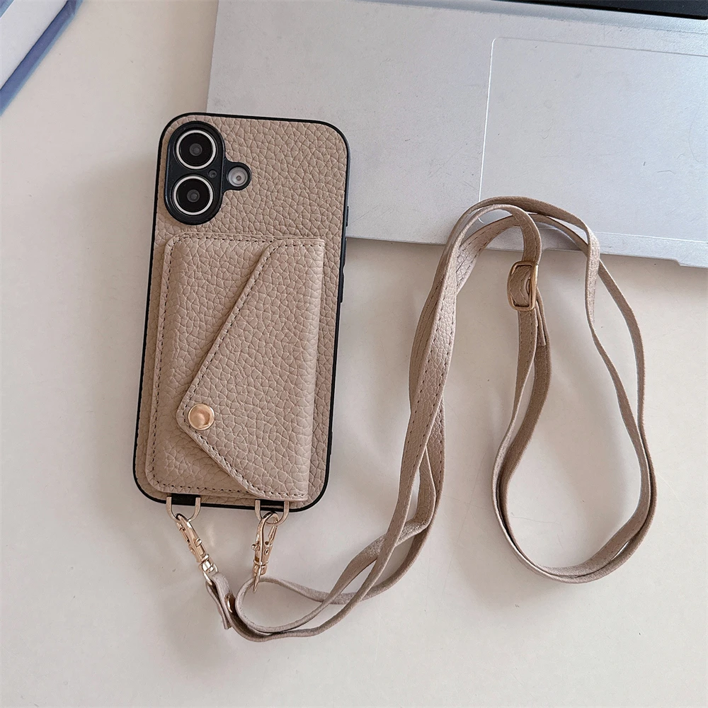 Custodia a portafoglio a tracolla per iphone con porta carte_voghion.com