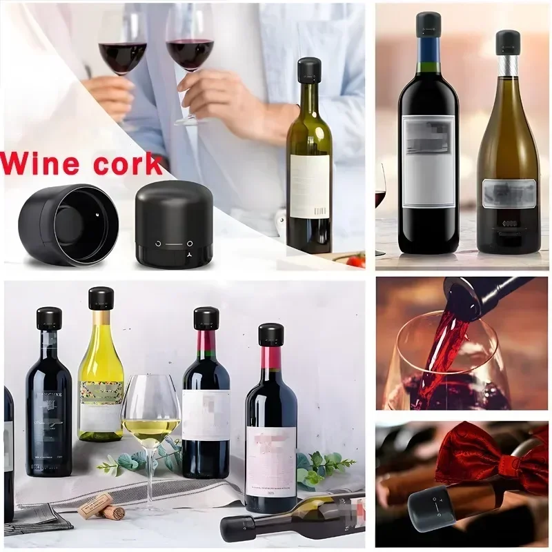 Vacuum Red Wine Champagne Stopper Rotating Lock Bottle Stopper Sparkling Wine Sealing Plug Household Red Cork Bar Tool