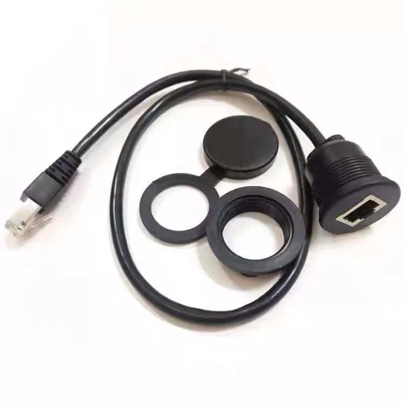 Cabo Ethernet Impermeável Macho para Fêmea Panel Mount Extender Conector à Prova de Água Cabo de Extensão Cat5e Rj45 Ip67 - Imagem 5
