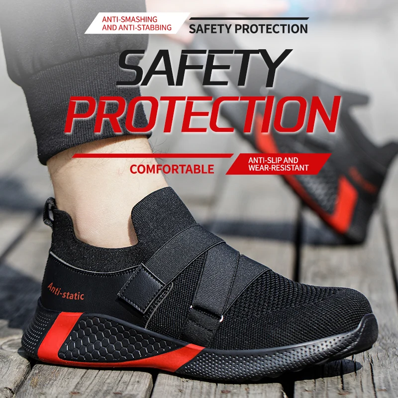 Lightweight Comfort Safety Shoes Men Steel Toe Work Shoes Sneakers Anti-smashing Steel Toe Shoes Indestructible Safety Boots images - 6