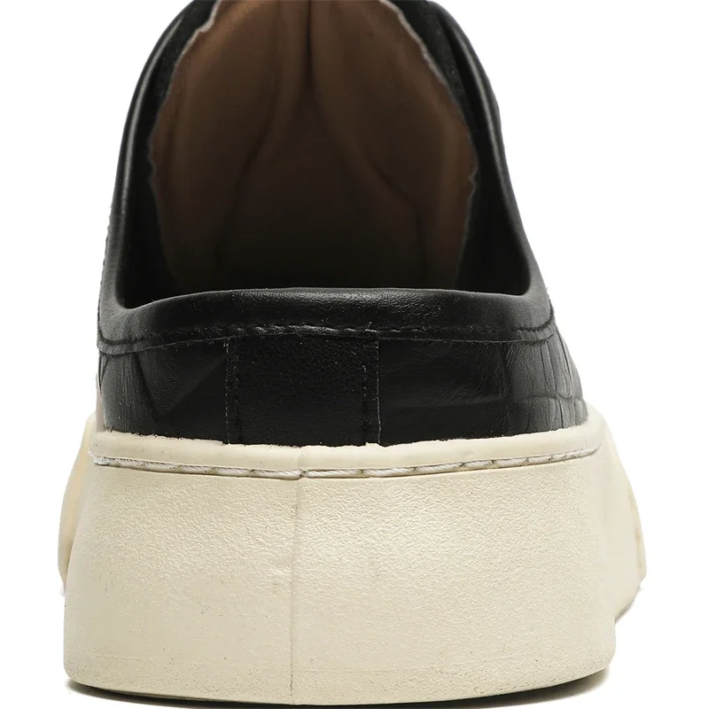 Men Casual Shoes Loafers Sports Platform Slip On Skateboard Comfortable Outdoor Slippers Leather Mules Shoes Boat Clogs