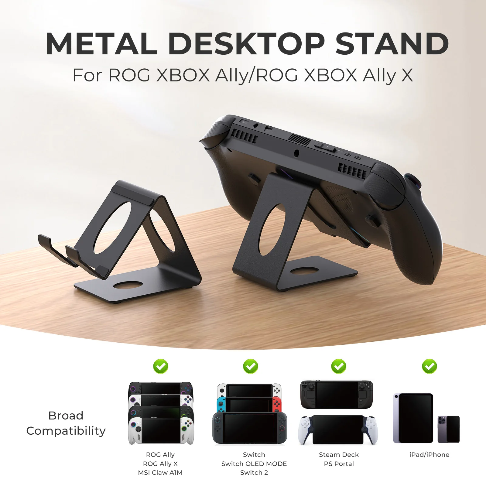 Universal Gaming Stand Black and White Color Options