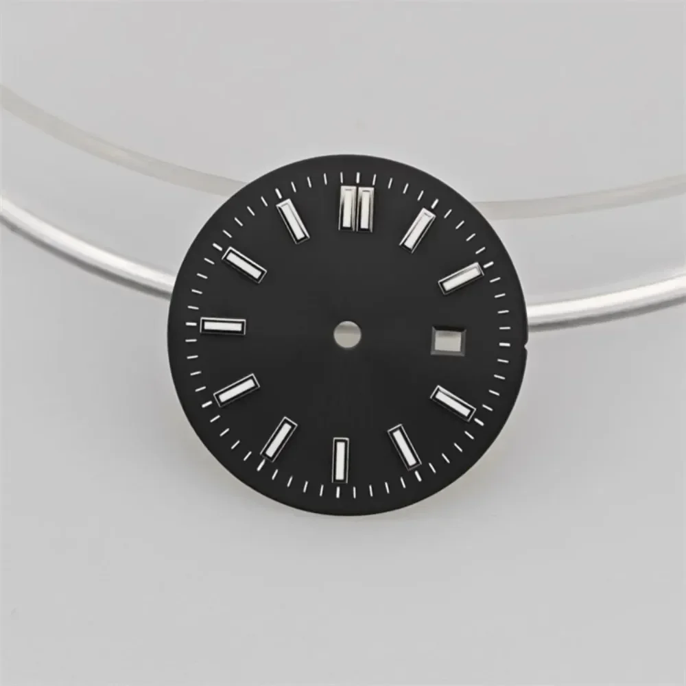 Watch Dial Accessories 24.5MM Watch Dial Green Luminous Logbook Faces Women's Mechanical Watch Accessories for NH05 /NH06 Movement for 31mm Case watch dial accessories watch face accessories
