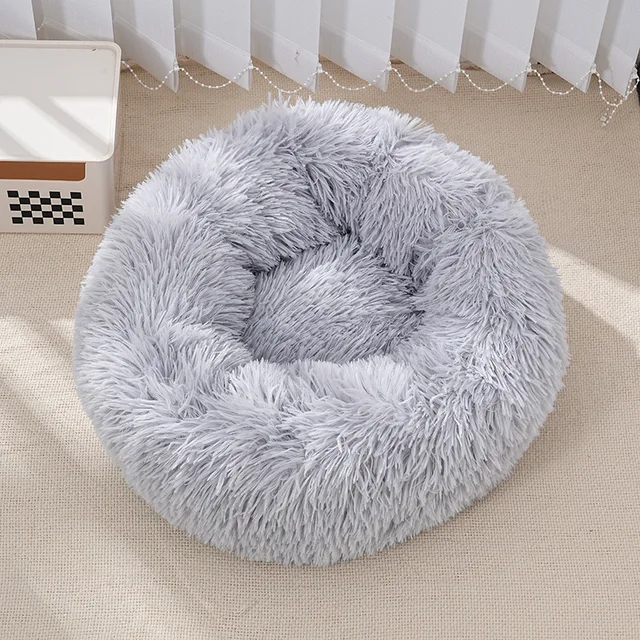 60cm Plush Pet Nest Winter Cat Nest Dog Nest Warm Detachable and Washable Round Cat Nest Pet Bed Seasonal Universal Decoration 4