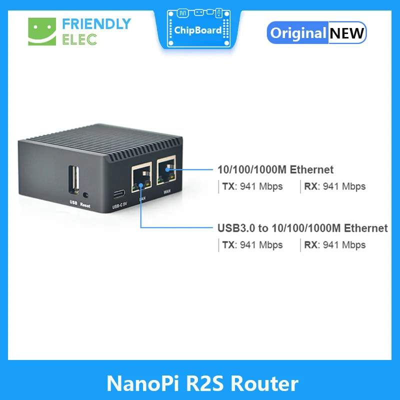 ģ  R2S   ݼ  OpenWrt ý, RK3328 ̴ ,  ⰡƮ Ʈ, 1GB 뷮 ޸