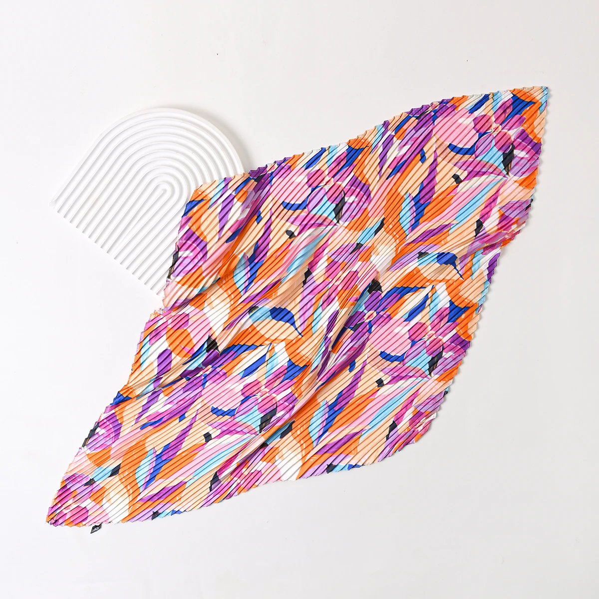 2025 New 70cm Silk Pleated Scarf Crinkled Hair Scarf Small Scarves Square Scarf Satin Neckerchief Decorative Headscarf Bandana