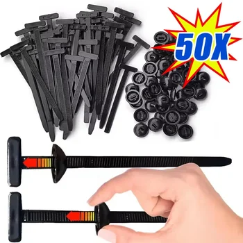 100/20PCS Universal Nylon Zip Ties Self-locking Plastic Cable Tie Fastening Rings Zipper Wrap Straps with Clips Car Accessories 1