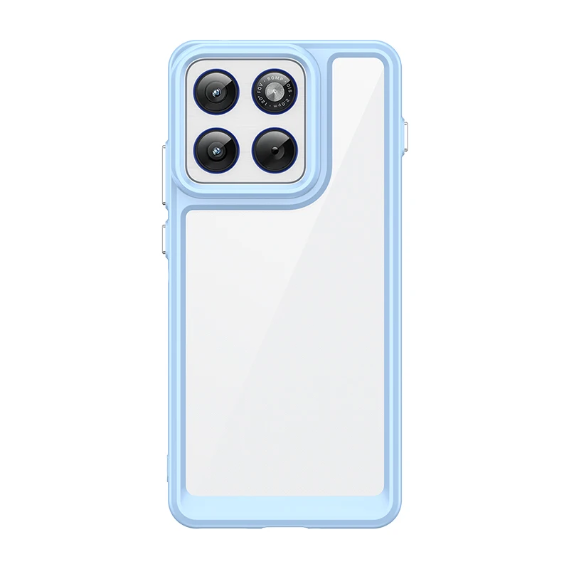 Clear Protective Case with Hard Back & Colorful Soft Edges