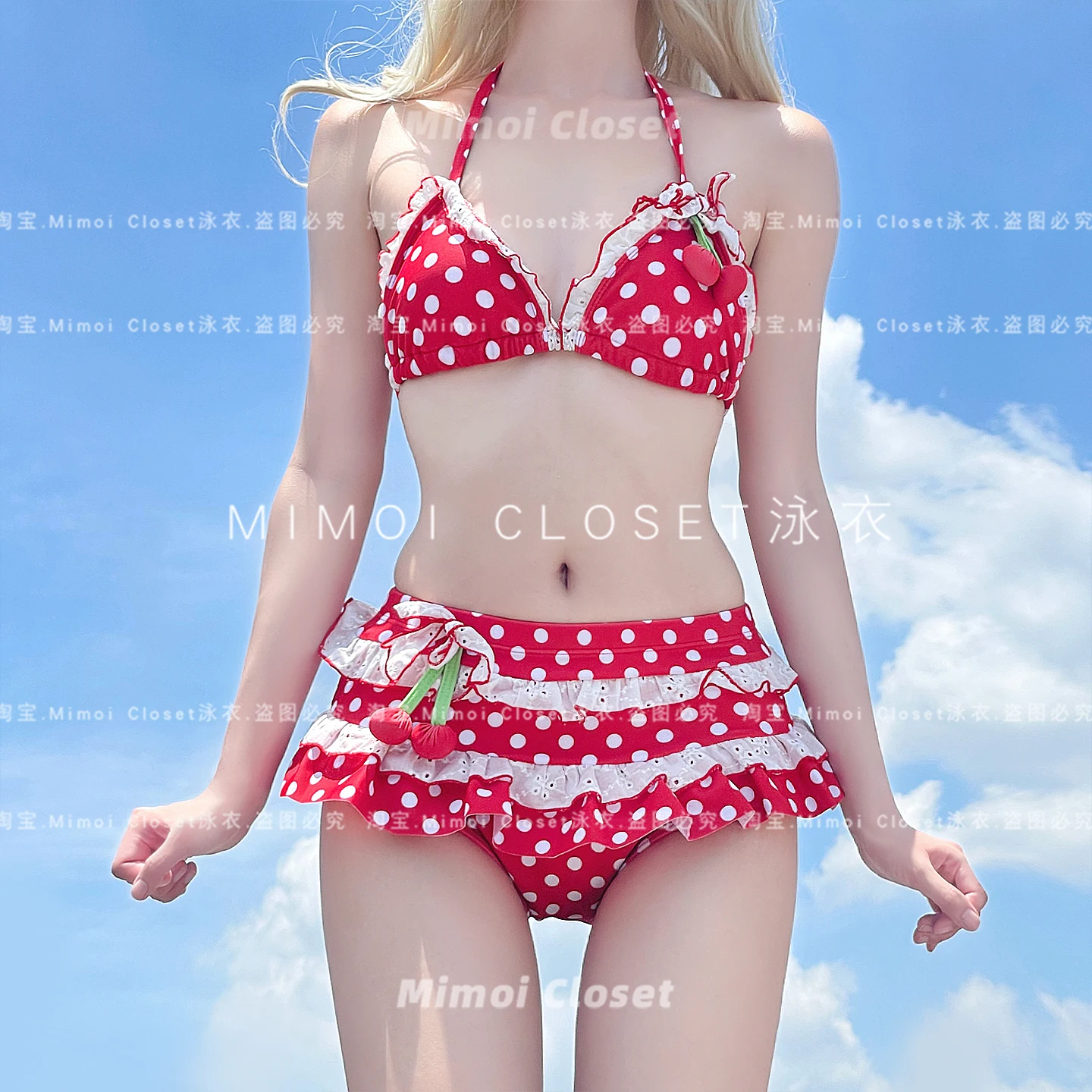 RちゃんRiu Peach polka dots swimwear ビキニ RちゃんRiu Peach polka dots swimwear ビキニ RちゃんRiu Peach polka