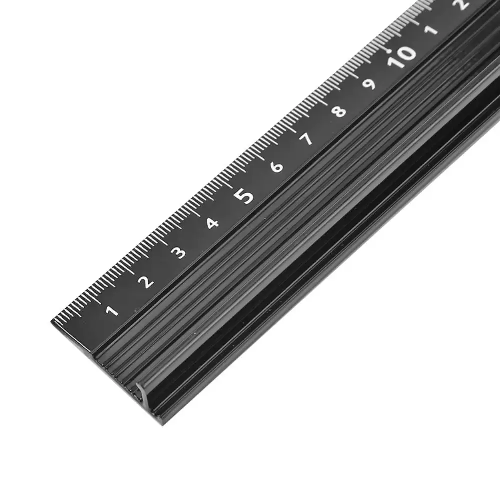 20/30/45cm Durable Aluminum Alloy Straight Ruler Anti-cut Hand Precise Measuring Woodworking Ruler Non-slip Protective Ruler