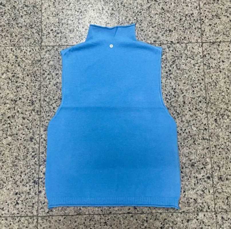 Spring And Autumn Women's Turtleneck Knitted Sweater Sleeveless Pullover Vest Loose Fashion Versatile Western Style Top