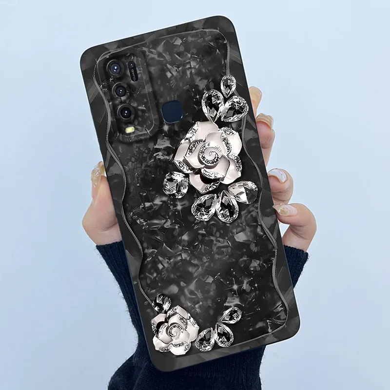 Fashion Simplicity Flower Soft Liquid Silicone Phone Case Cover