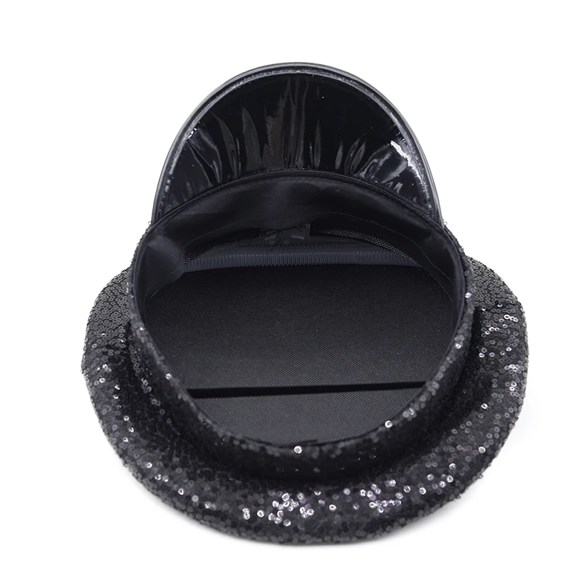 Women Hats Military Hat Double Sequin Captain Festival Halloween Costume Cosplay Bachelorette Party Sergeant