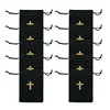 10Pcs Black Cross Pattern Bag with Drawstring Gift Packaging Fabric Pouch for Necklace Earrings Elegant Storage Pouches 4