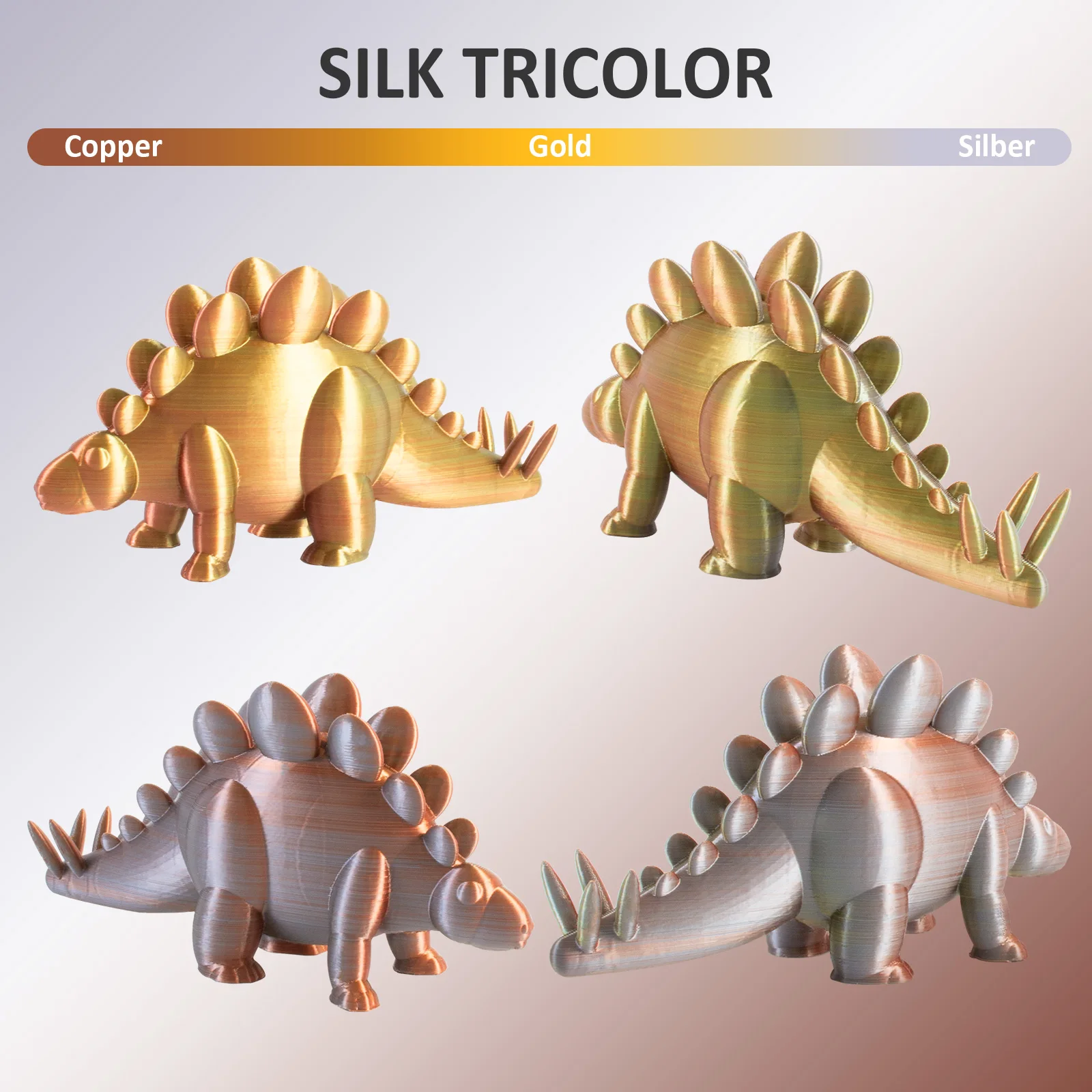 3D Printing Filament Geeetech Three Tri Color Silk PLA Filament 1.75 mm 1KG Spool Wire Vacuum packaging special color