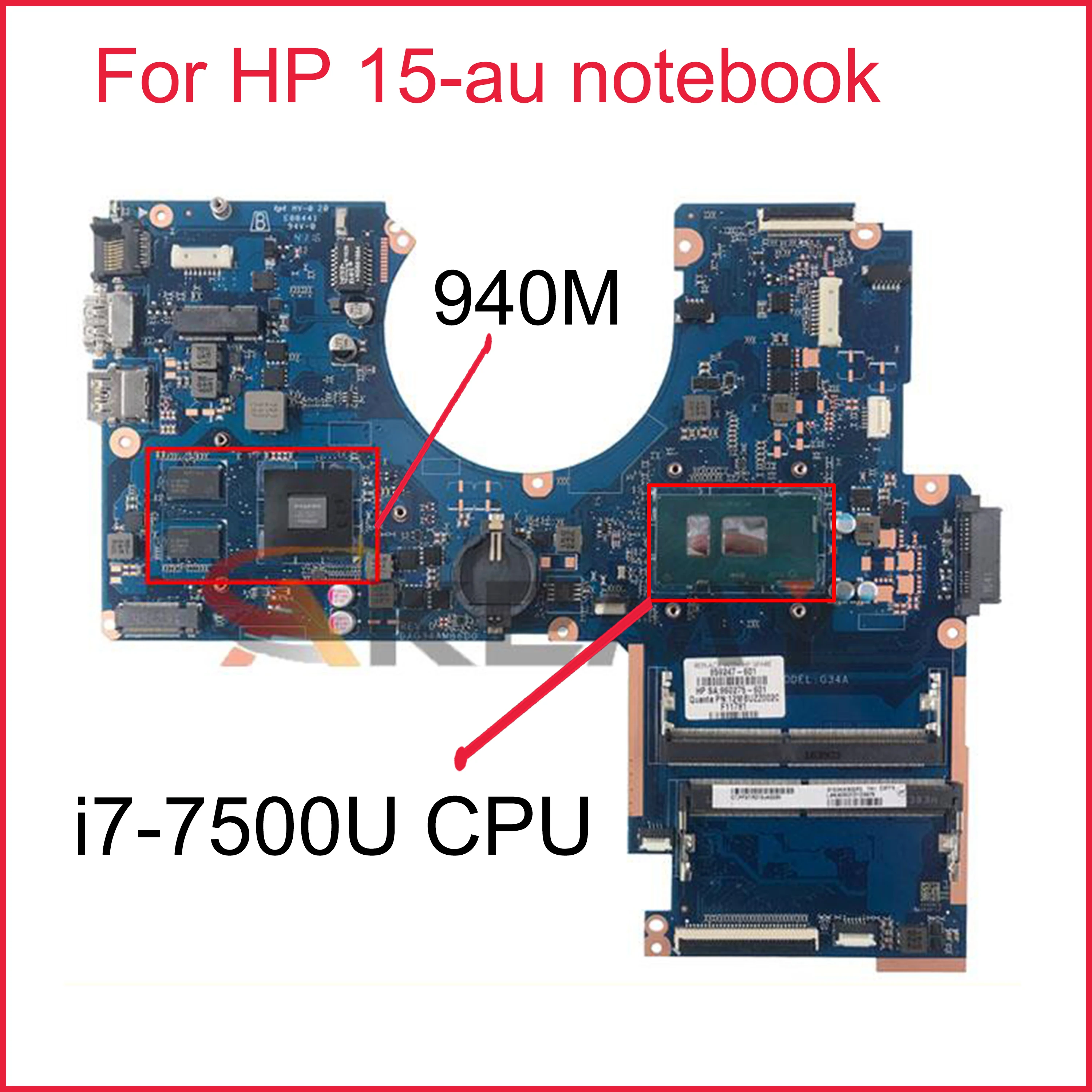 Оригинальная материнская плата для ноутбука hp 15-au со стандартным графическим