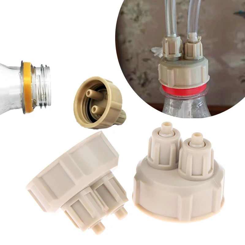 2pcs Aquarium CO2 System Tube Valve Guage Bottle Cap Aquarium Bottle Cap Fish Tank Live Plant DIY Air Diffuser Generator Tool aquarium co2 diffuser aquarium co2 accessories co2 generator kit aquarium co2 generator aquarium co2 tube