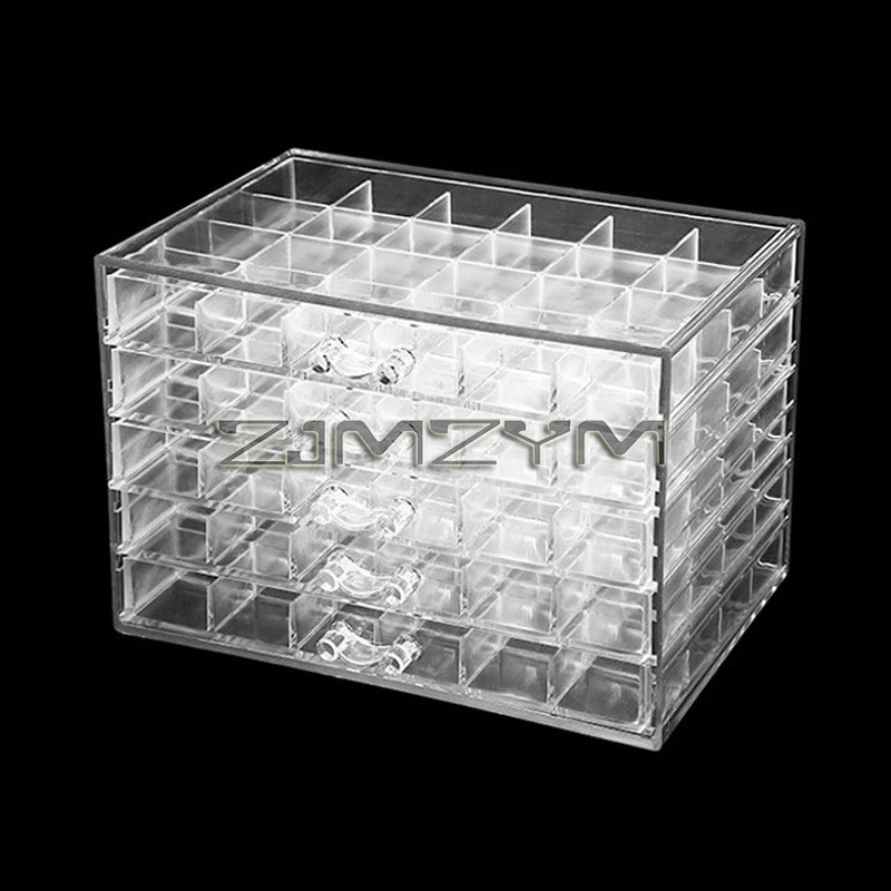 Sunicon Schmuck Aufbewahrungsbox - 120 Fächer Transparente Schmuckdose 5 Schichten