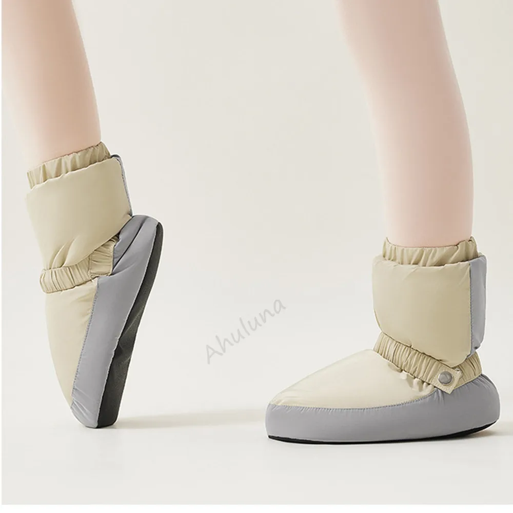 Adult Thick Soled Autumn Winter Short Boots Women Warm Ballet Dance Shoes Soft Soled Ballet Point Warm Shoes DS119 4