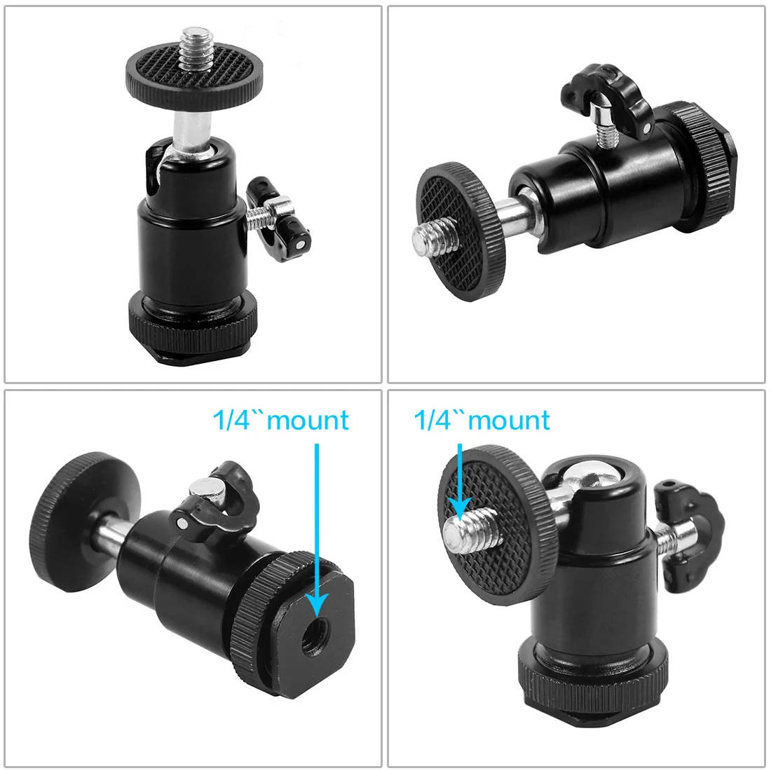 Super Clamp Mount Holder with Tripod Ball Head Adapter for Gopro For Insta360 DS
