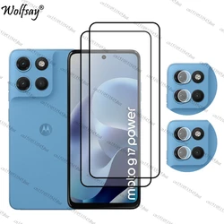 Premium Full Cover Tempered Glass Screen & Camera Protector for Moto G17 (2 Glass and 2 Lens)