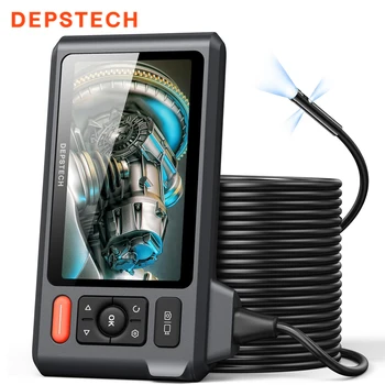 DEPSTECH DS520-TL Endoscope Camera, 5-inch IPS Screen, 7.9mm 1080P Triple Lens, 8+2 LED Lights, 32G8 TF Card, Magnet, Hook 1