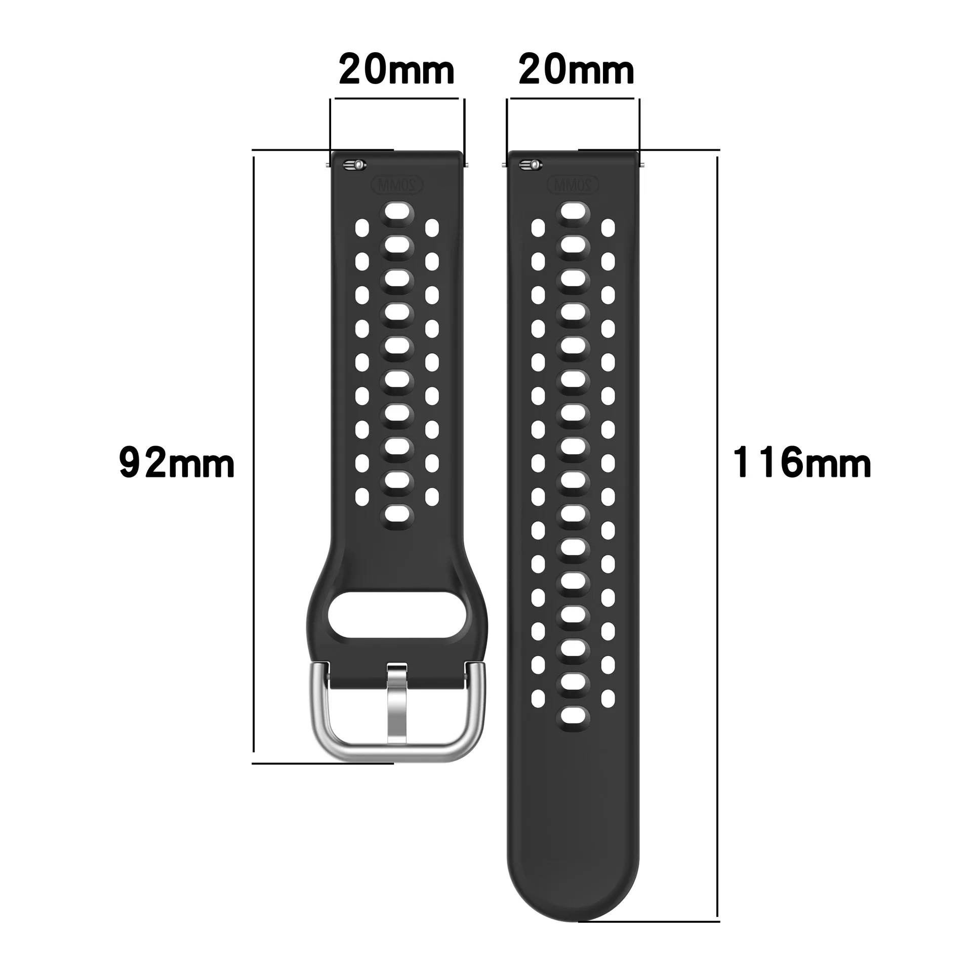 Enhanced Silicone Sport Strap - Breathable and Comfortable Watchband Accessory