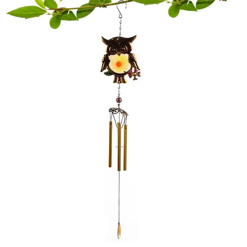 

Metal Wind Chimes Owls Hanging Owl Christmas Ornament With S Hook Outdoor Wind Chimes Indoor Stained Glass Metal Tubes Music