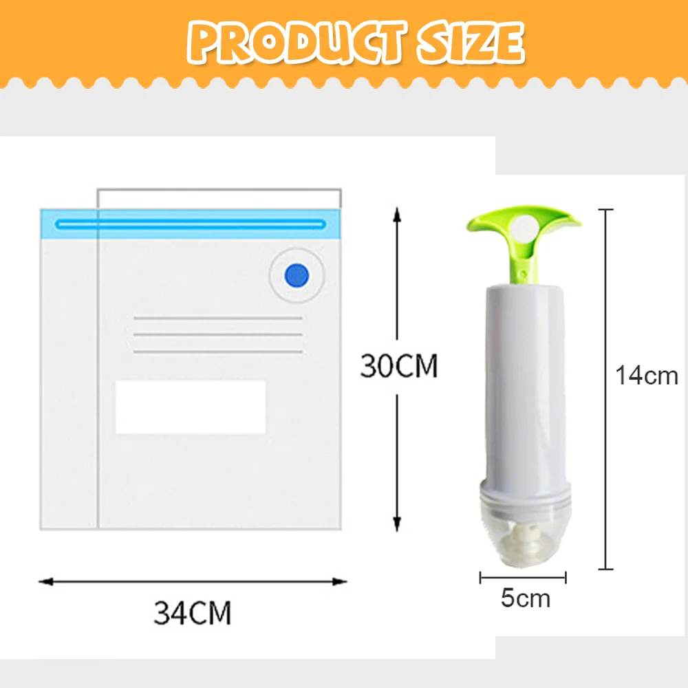 1/5/6/11PCS Food Storage Plastic Bag Moistureproof Food Fresher Bag Sealing Bag Reusable Manual Pump Vacuum Sealer Sous Vide Bag