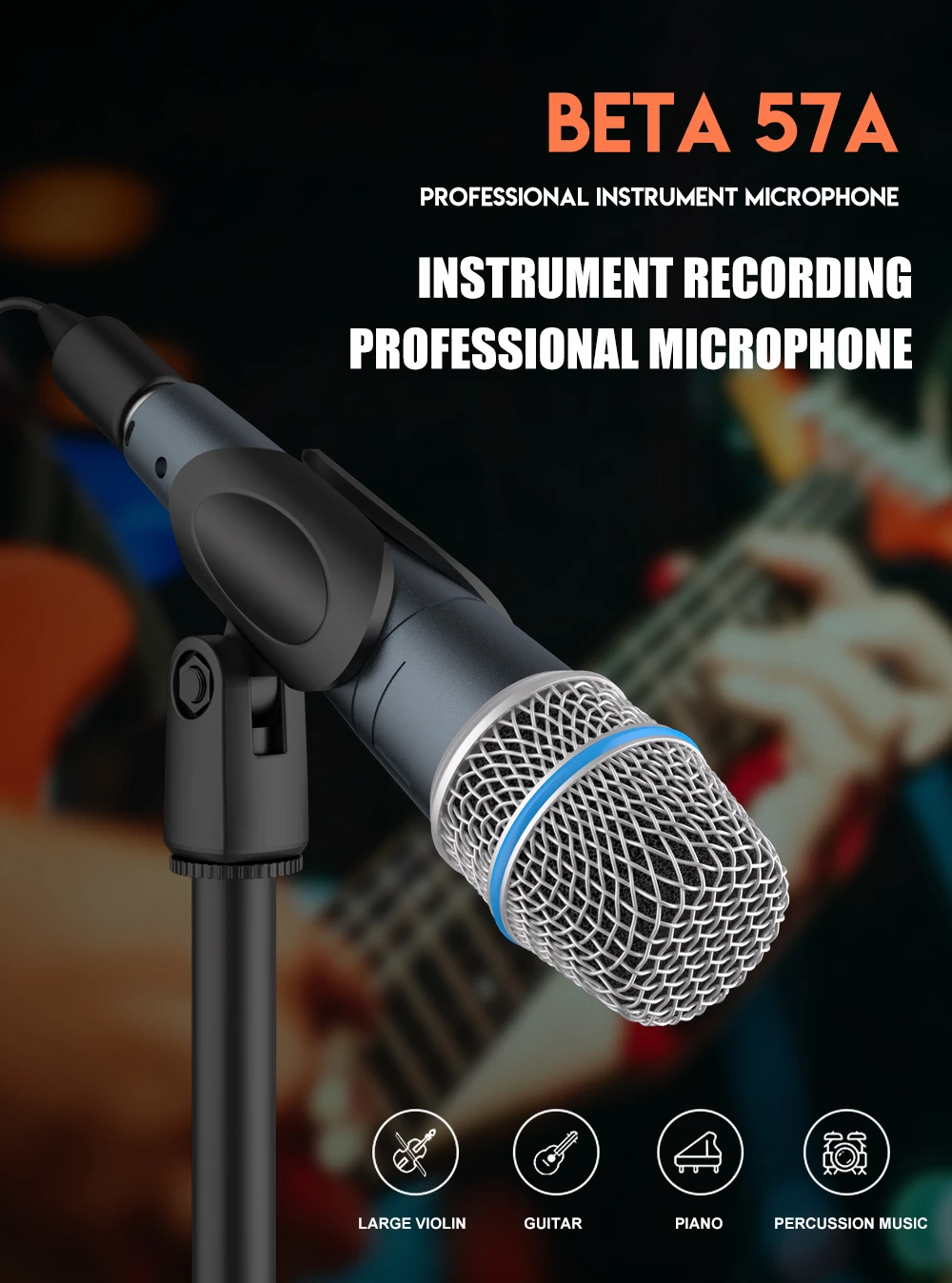 Drum Microphone BETA 56A 52A 57A Musical Instruments Mic For Band DJ Stage Instrumental Performance Recording Live