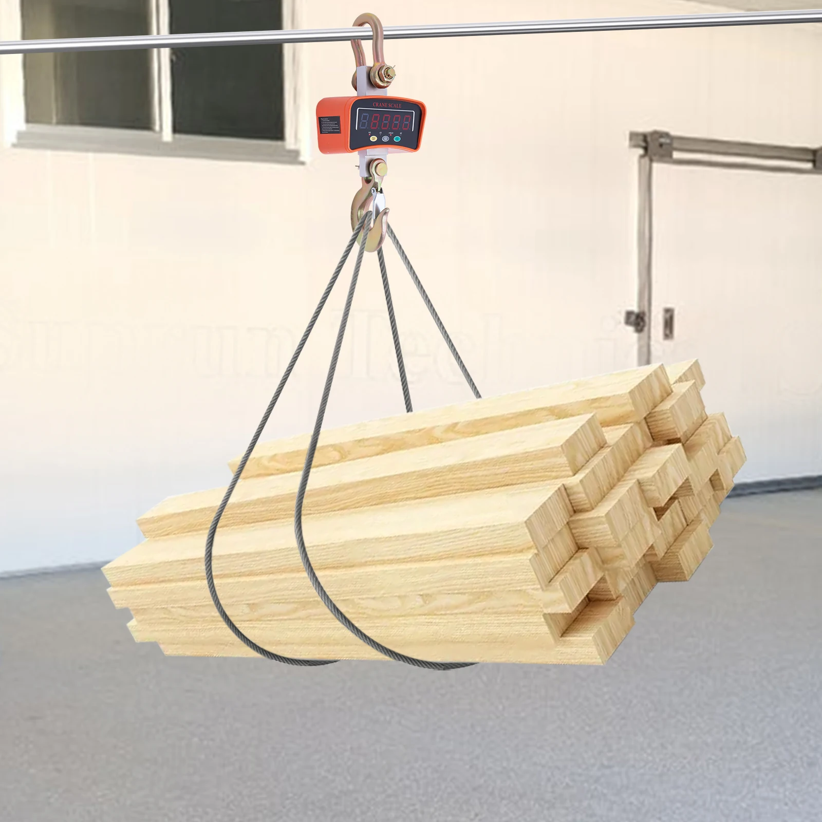 Pèse-grue digital 3000kg 6600lbs avec télécommande et écran LED pour pesée industrielle, agricole et pêche
