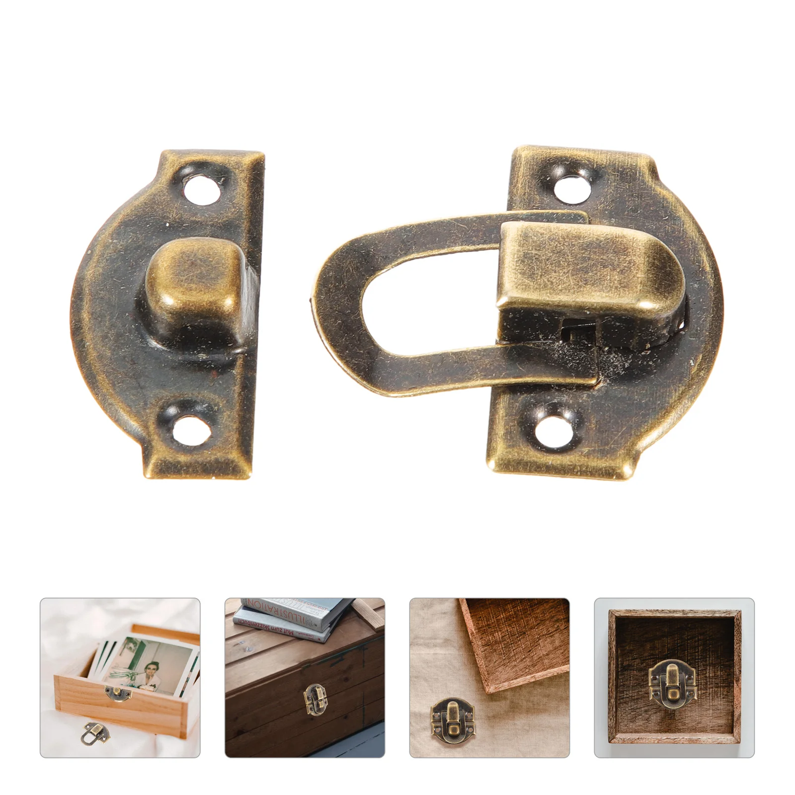 

10 Pcs Wooden Gift Lock Hook Locks Jewlery Buckle Alloy Latch Cabinet Decor