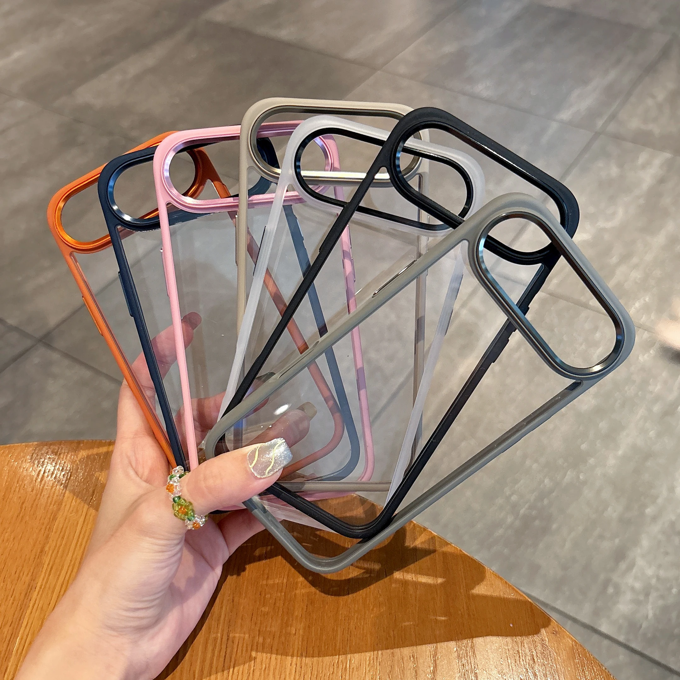 Premium Shockproof Transparent Case with Metal Lens Frame
