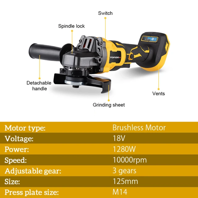 AMOLADORA EMTOP 115MM M14 BATERIA 20V