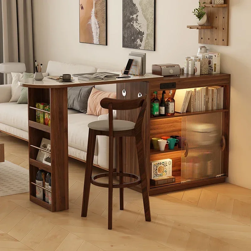 

Pattern Bar Counter Retractable Advanced Partition Small Apartment Home Living Room Multi-Functional Locker Kitchen Island