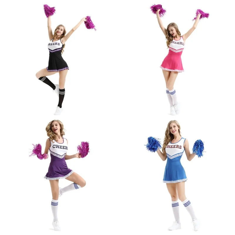 

2024 New Halloween Sexy Baby Female Cheerleading Team Dress Dance Platform Dress Performance Dress Halloween Cheerleading Team