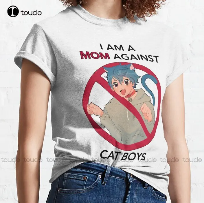 

Классическая хлопковая футболка с надписью «I Am A Mom with Cat Boys»