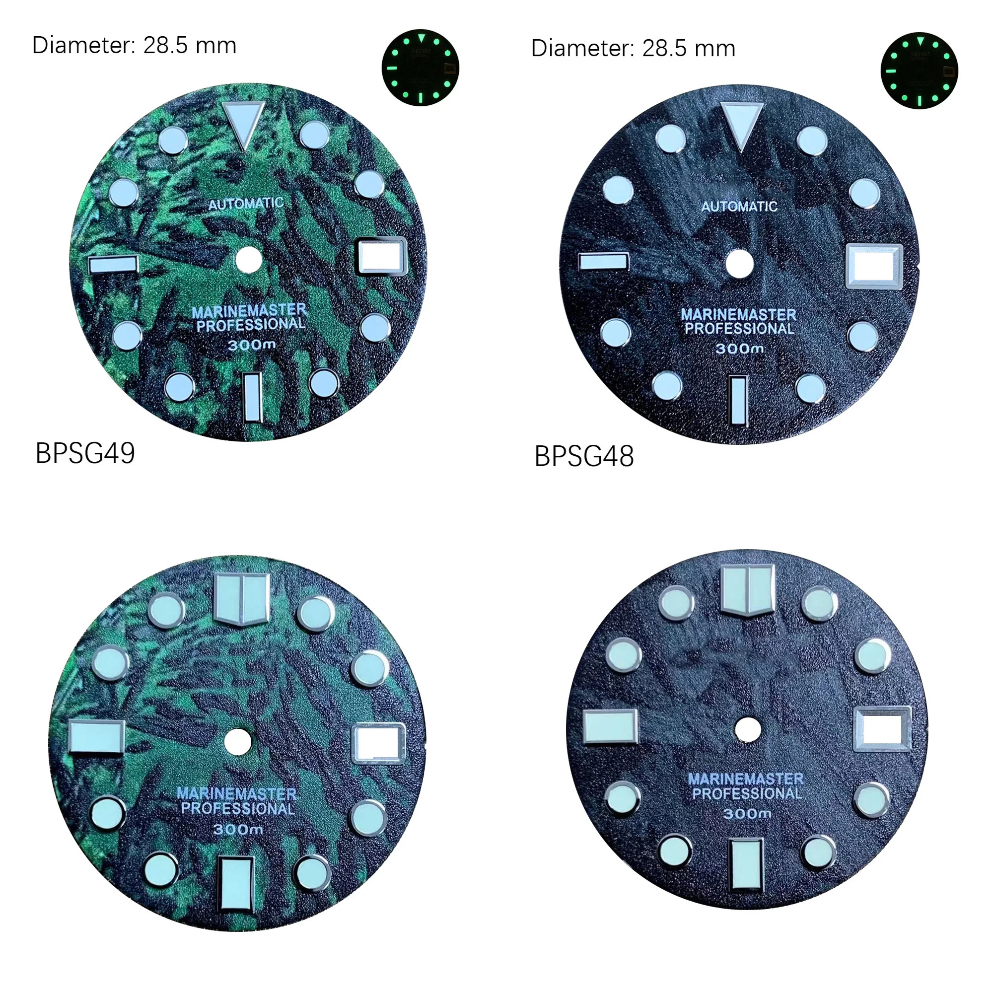 

28.5MM submersible Seiko Diall Watch Accessories C3 Strong Luminous Fit NH35/36/4R/7S Movement