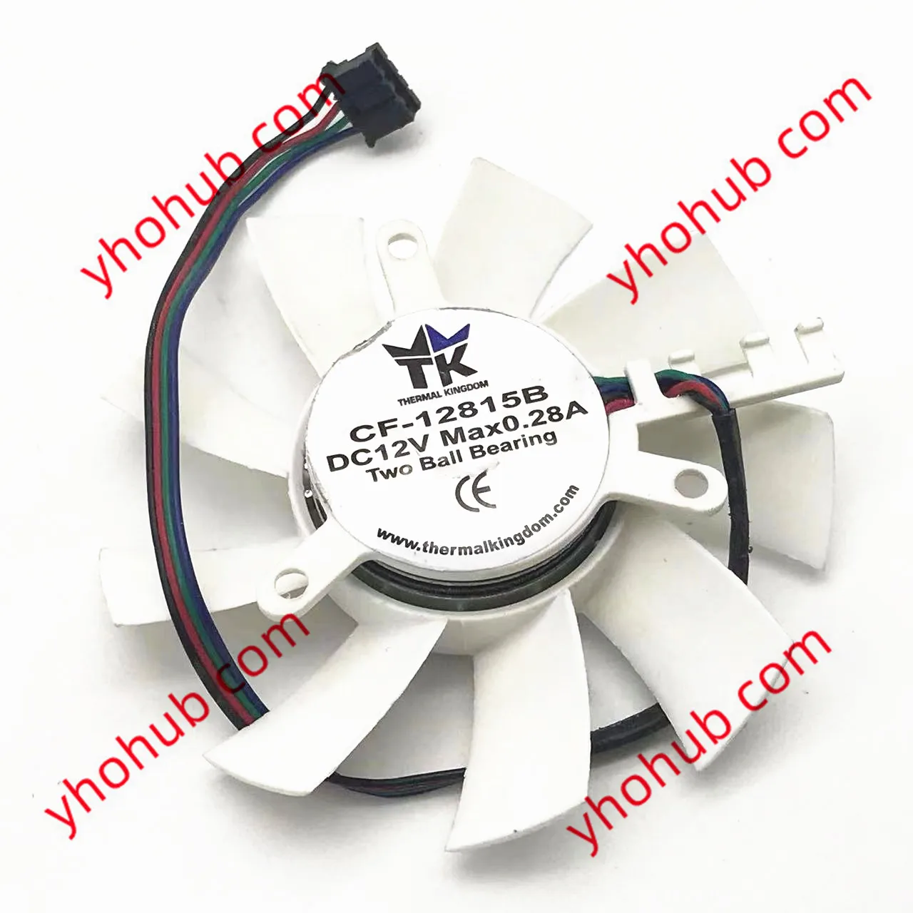 Thermal Kingdom Cf12815b Dc 12v 0.28a 4wire Server Cooling Fan Fans