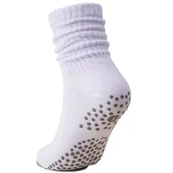 Women's Non - Slip Yoga & Pilates Mid - Calf Socks - Sweat - Absorbent and Versatile Fitness Grip Socks - One Size (WHITE)