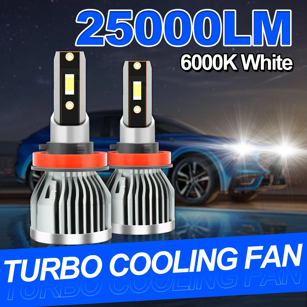 Лампы для фар головного света, H4, 9005 лм, супер яркие Автомобильные фары H1, H3, H7, H11, H13, 9006, HB3, 9004, HB4, 9007, автомобильные фонари, Plug and Play