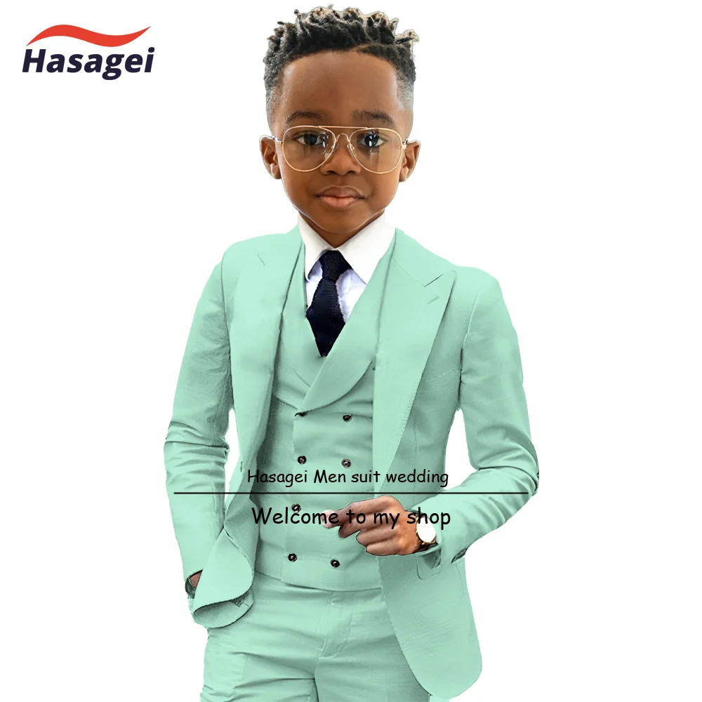 mintgreen Jongens Blazer Pak 3 STKS Kids Pagina Boy Outfit Sets Tuexdo