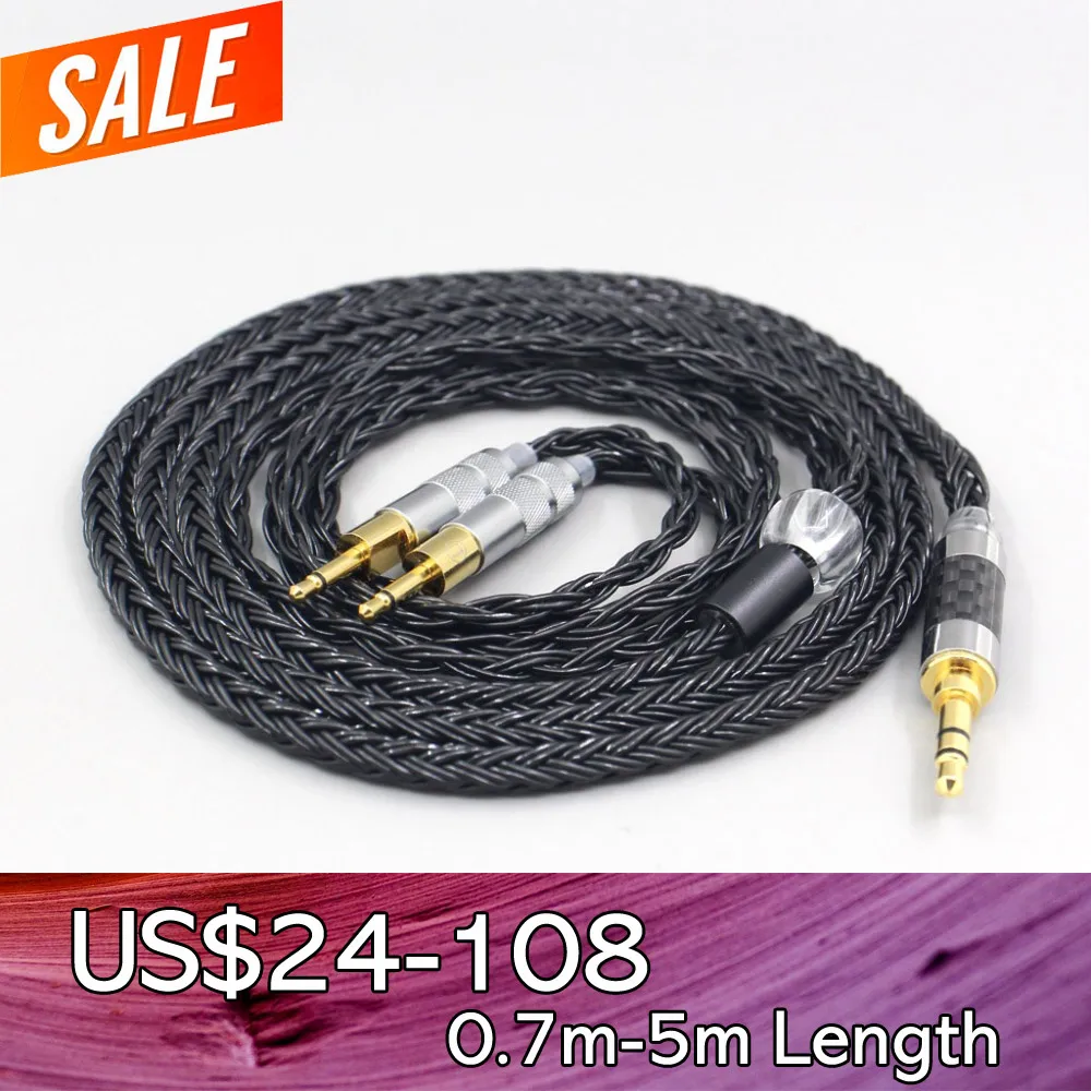 LN007428 16 Core 7N OCC Black Braided Earphone Cable For Sennheiser HD700 Headphone 2.5mm pin