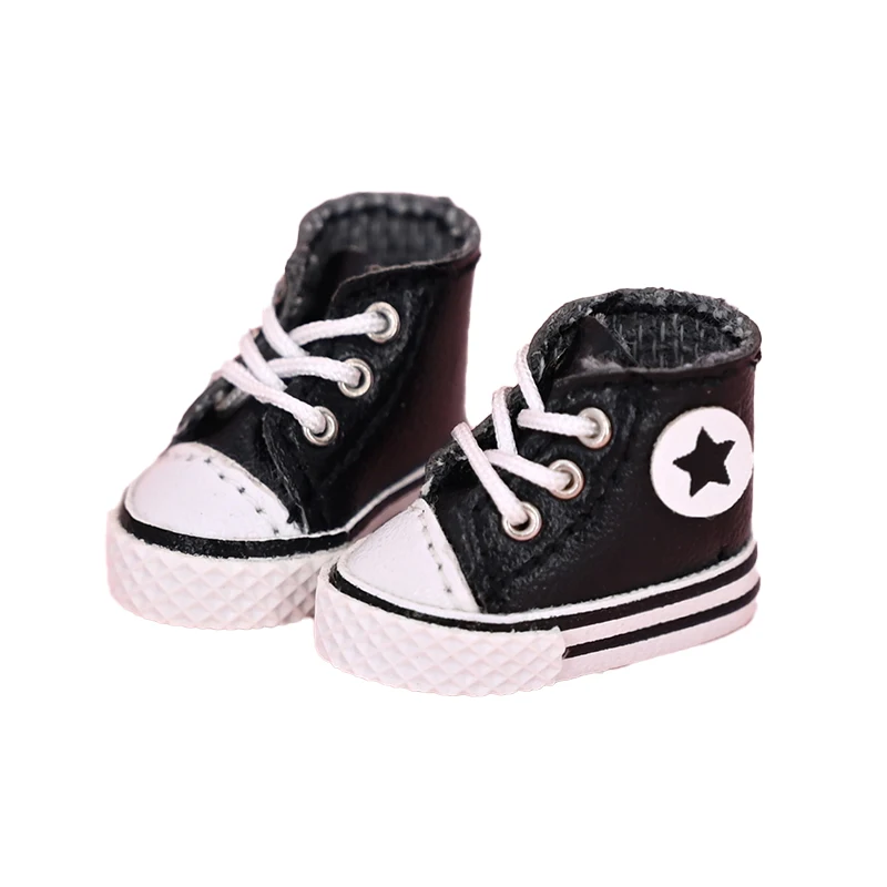 Handmade Ob11 Doll Leather Star Shoes With Shoelace Doll Accessories Cute For Penny, Ymy, Obitsu 11,Molly, Gsc,1/12 Bjd Doll 5