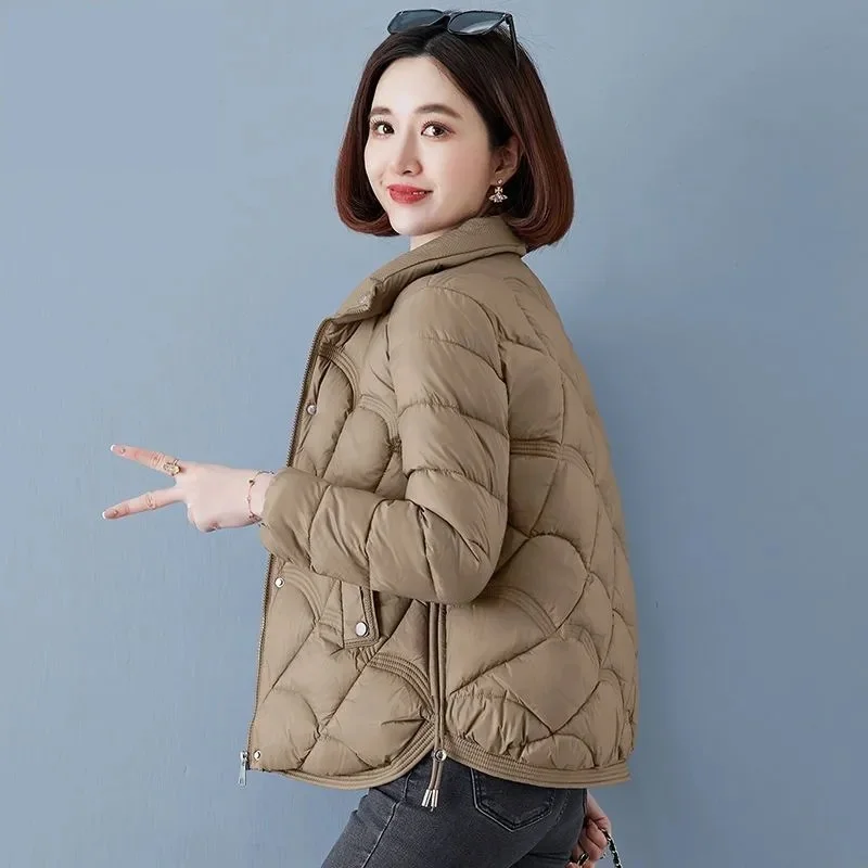 WomenLightThinDownJacketCoatsAutumnWinterLongSleeveKorean