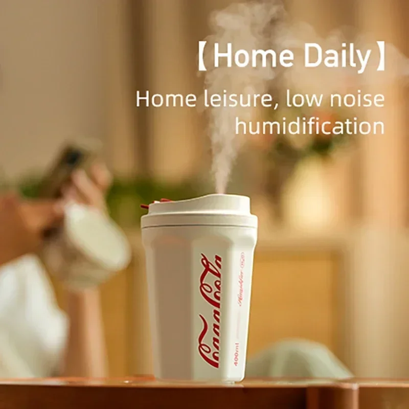 

Handheld Ultrasonic Mini Air Mist Maker Home Car New Fashion Portable Steam Humidifier 400ml Humidifier Coke Cup USB Rechargable