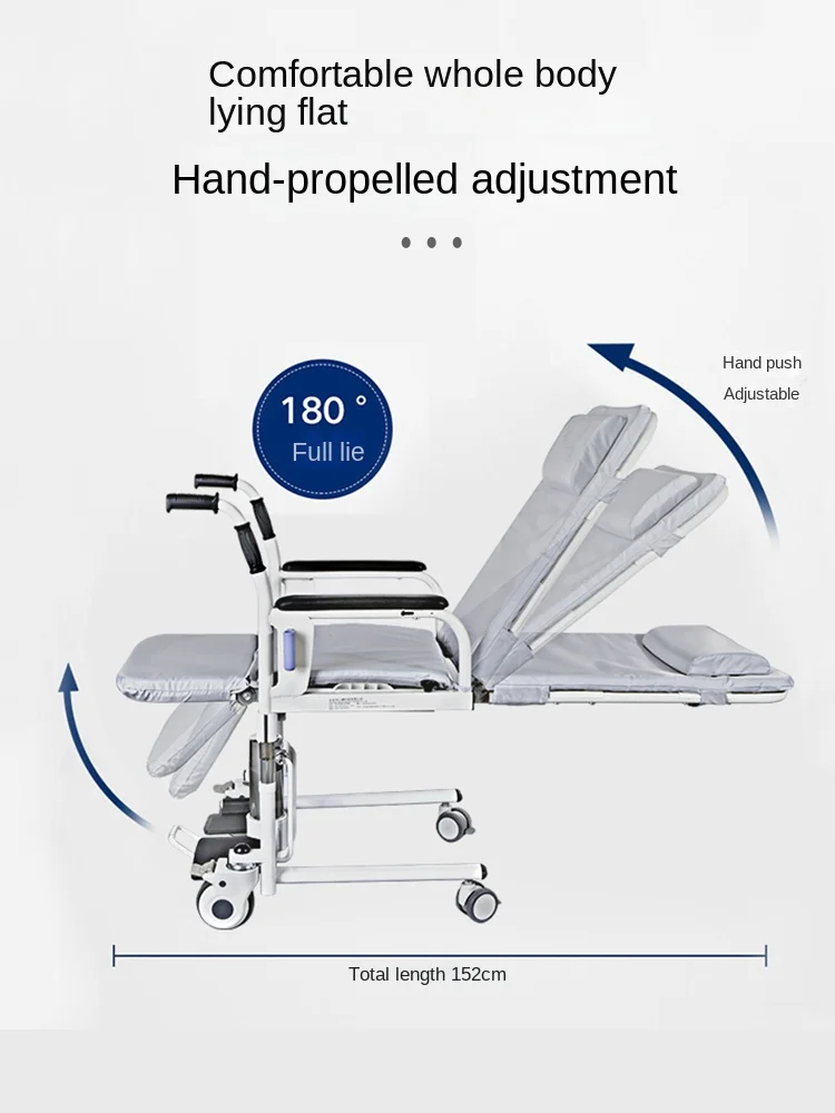 paralysis Disability Patient Transfer Chair Lifting Nursing Shift portable Folding Rollator rolling chair can sit and down